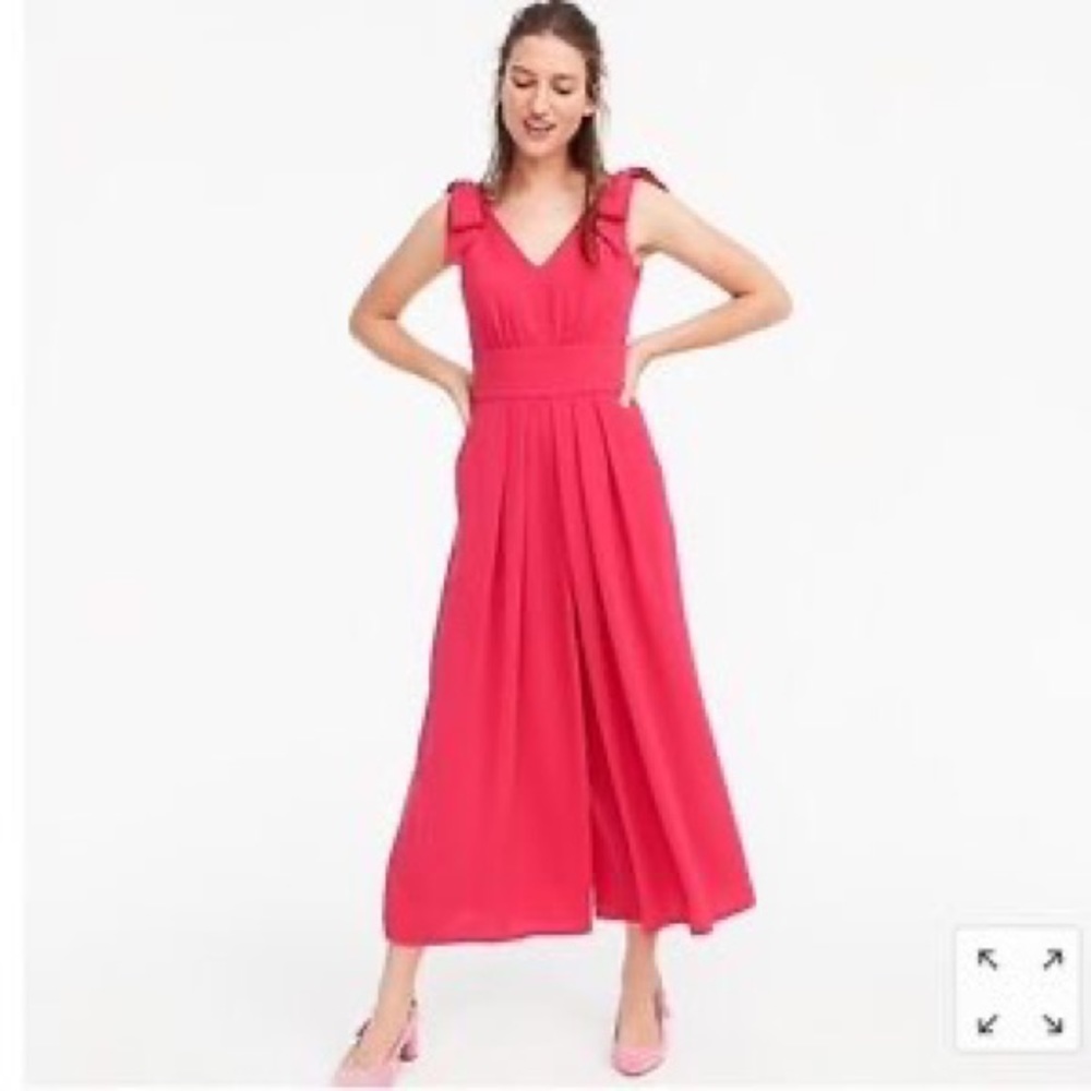 NWT J. Crew Drapey Tie Pink Shoulder Jumpsuit
